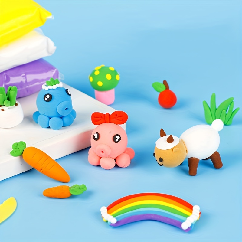 Conjunto de argila seca de ar mágico de 12/24/36 peças – modelagem não tóxica divertida para crianças e presentes – inclui cores vibrantes e kit de ferramentas de luxo