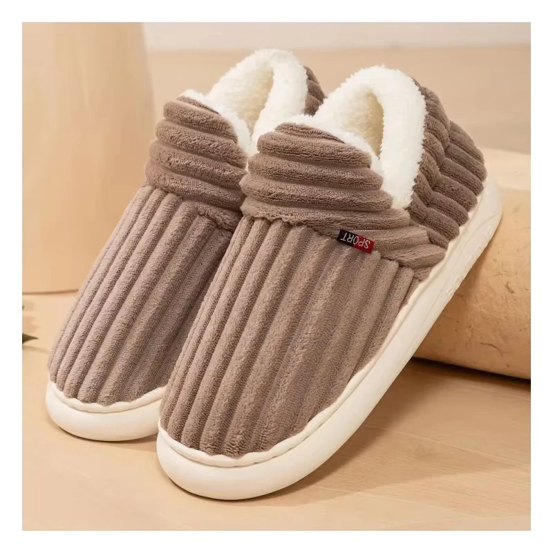 Thermofarbene Winterhausschuhe, superweiche Slip-On-Hausschuhe, flache Hausschuhe, gemütliche und warme Plüsch-Bodenhausschuhe, kostenlose Versandschuhe
