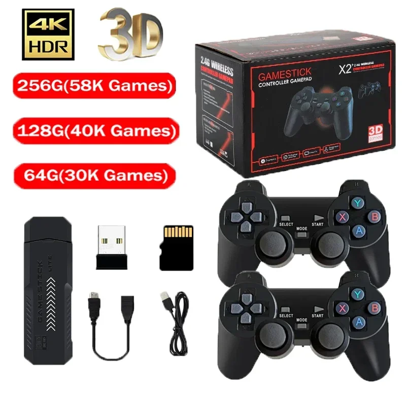 X2 Plus 256G 50000 Gioco GD10 Pro 4K Lettore di giochi 3D HD Retro Console per videogiochi Controller wireless TV 50 Emulatore per i regali dei bambini