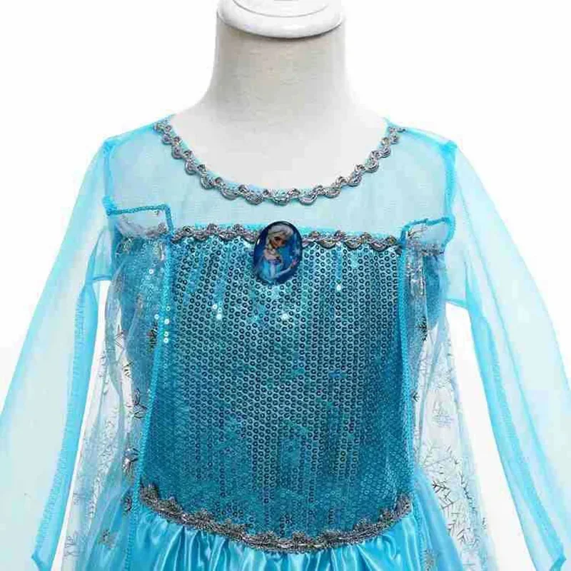 Disney disfraz de reina de la nieve para niñas, disfraces de Elsa, vestido de fiesta de carnaval, bata de baile, ropa para niños, vestido de princesa de Frozen