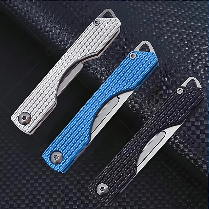 Stainless Steel Folding Pocket Knife Quick Open Scalpel Knife Replaceable 10 Blades Mini Keychain Utility Knives Kitchen Knife