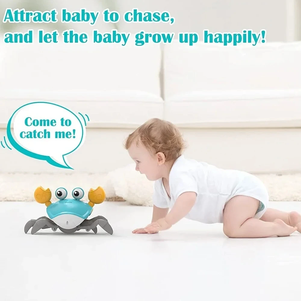 Cangrejo bailando, juguete para correr, regalo de Navidad para bebés, cangrejos de Escape interactivos para gatear, juguetes electrónicos para niños, cumpleaños sin batería