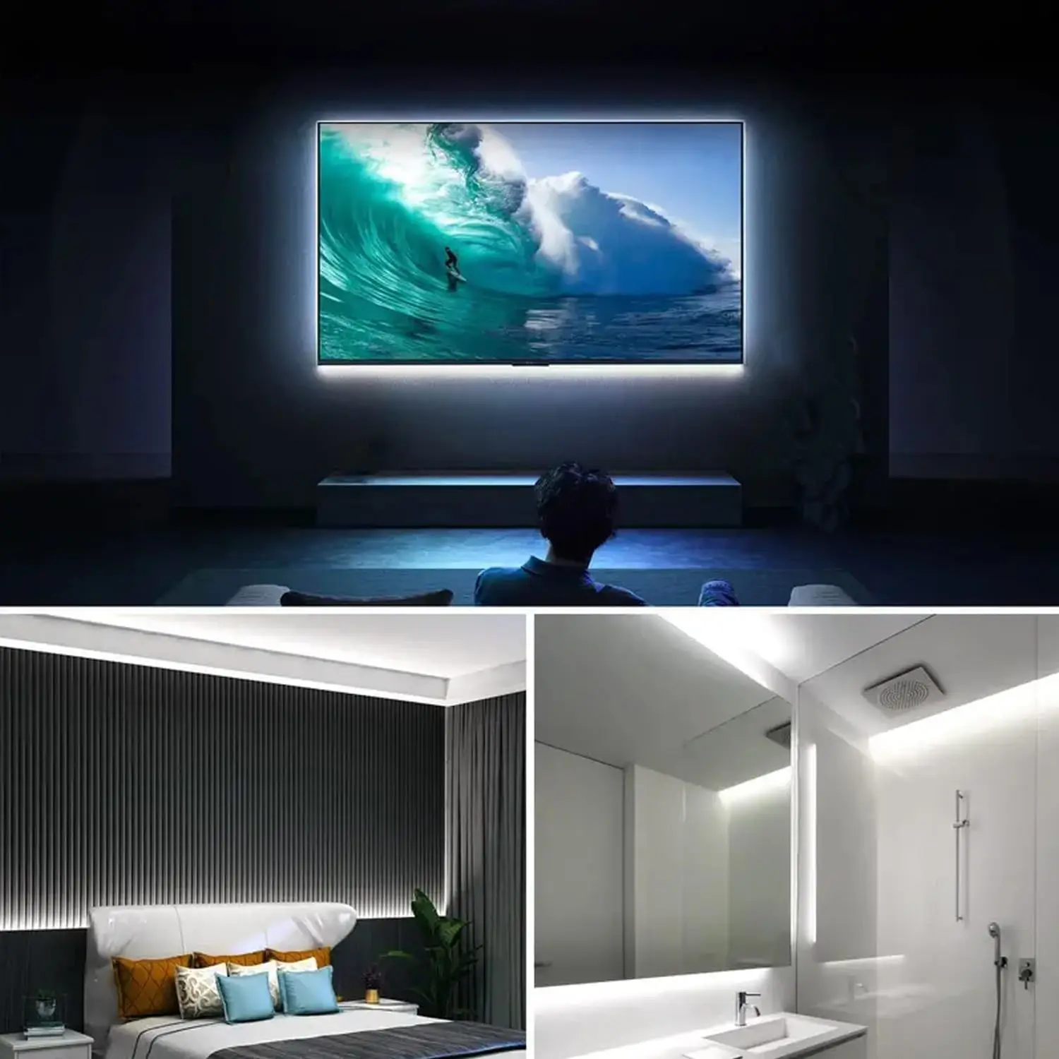 Tira de luces LED USB de 1M-5M, 5V, 320LEDs/M, Sensor táctil COB, lámpara regulable, cinta DIY, retroiluminación de espejo de TV, iluminación nocturna para cocina y habitación