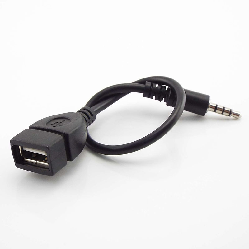 Conector macho de 3,5mm a conector hembra USb 3,5 convertidor macho auriculares Cable de Audio adaptador Cable conector para mp3 4 teléfono pc w