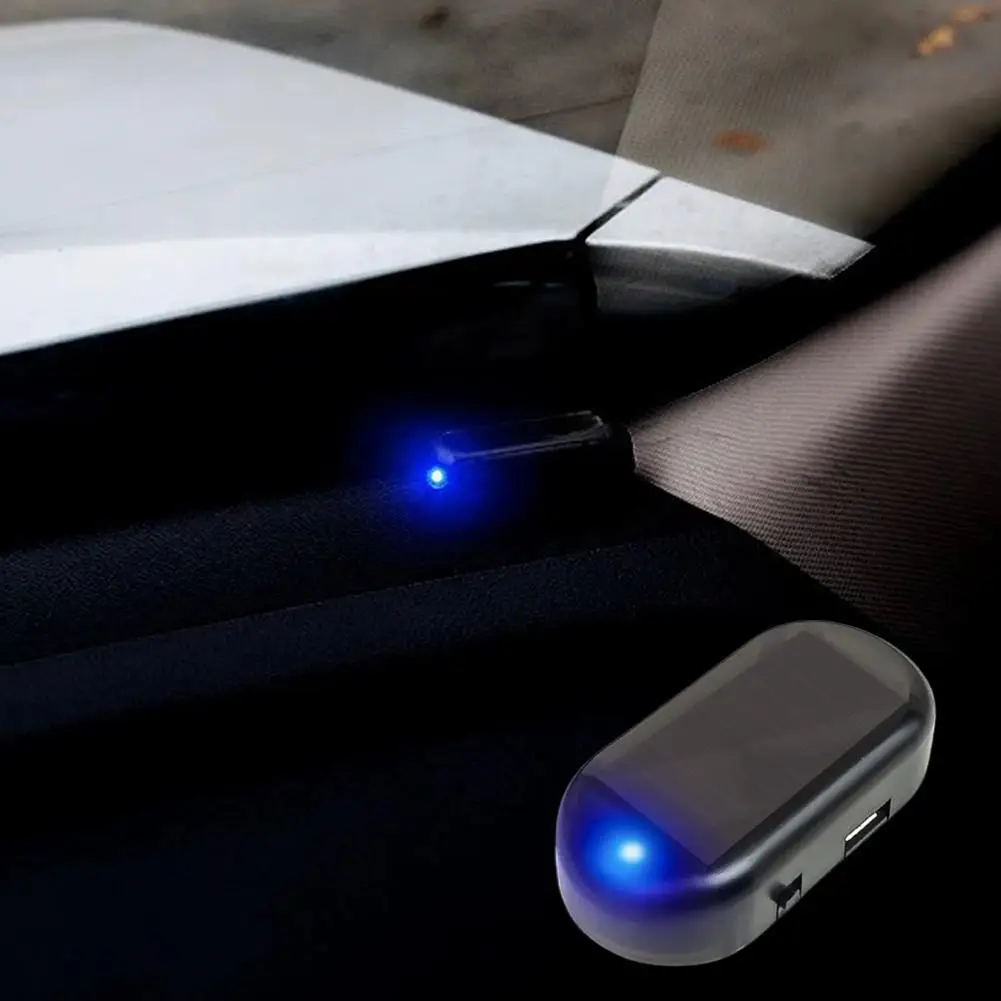 Solar Powered Car Security Light, Simulado Dummy Alarm, Aviso sem fio, Anti-Theft Caution Lamp, Luzes LED piscando