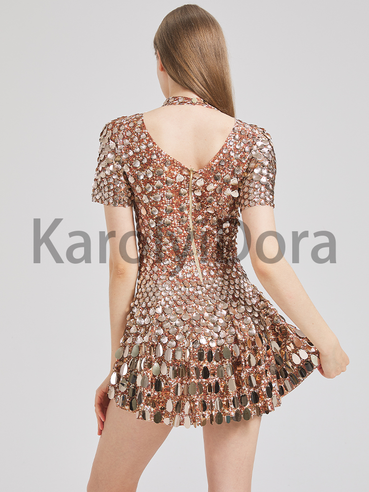 Sexy preto concha lantejoulas mini vestido boate dança de alta qualidade desempenho roupas bodysuit aniversário vestidos vermelhos