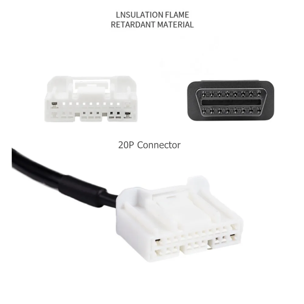 Para Cable de diagnóstico Tesla OBD2 26 pines 20 pines conector de 12 pines a adaptador OBDII de 16 pines para Tesla Model S Model X Model 3 Model Y