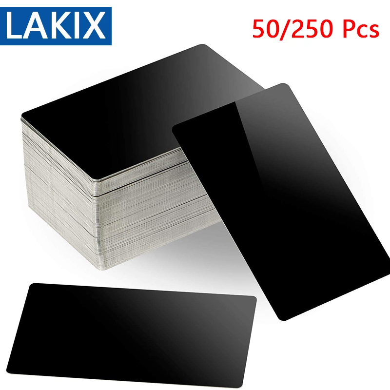 50/250 Pcs Laser Engraving Blanks Aluminum Sheet Laser Engraving Business Card Multipurpose DIY Gift Cards 86 x 54 x 0.21 mm