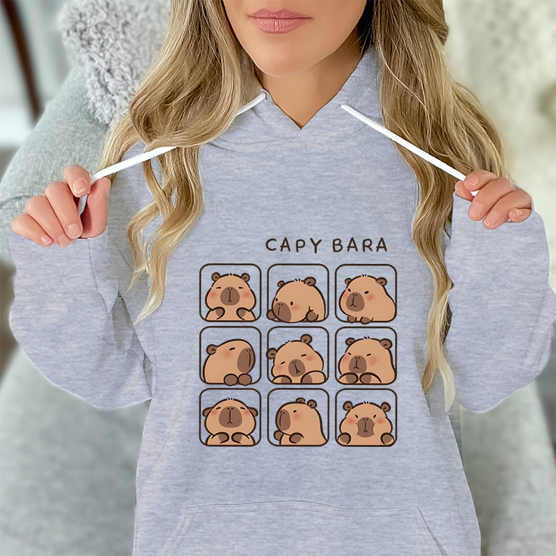 Kapibara Lover Gift Hoodie Women Funny Cartoon Capybaras Printed Men Women Fashion Casual Hoodies Unisex Cute Capybara Hoodies