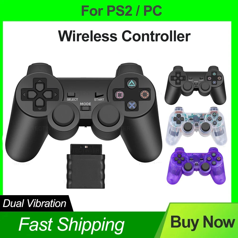 PS2/PS1 게임 패드 용 무선 컨트롤러 Sony Playstation 2 조이패드 조이스틱 Controle USB PC 게임 콘솔 용 이중 진동 충격