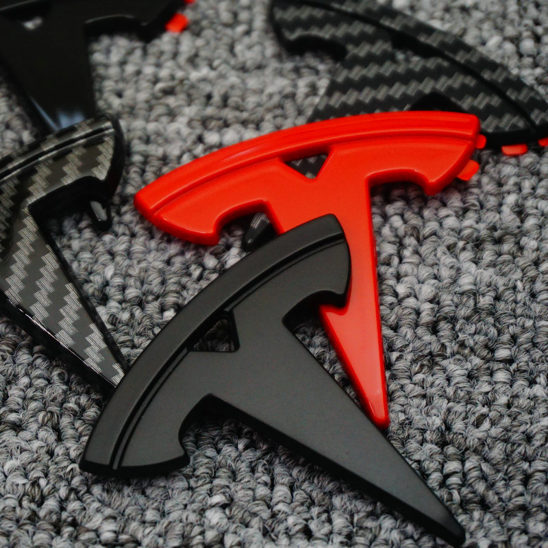 Suitable for Tesla Model 3 Model Y car logo pasting, tail label, front label, carbon fiber steering wheel logo modification