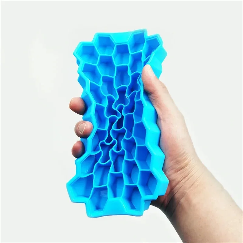 Honeycomb Ice Cube Trays with Removable Lids Silica Gel Ice Cube Mold BPA Free