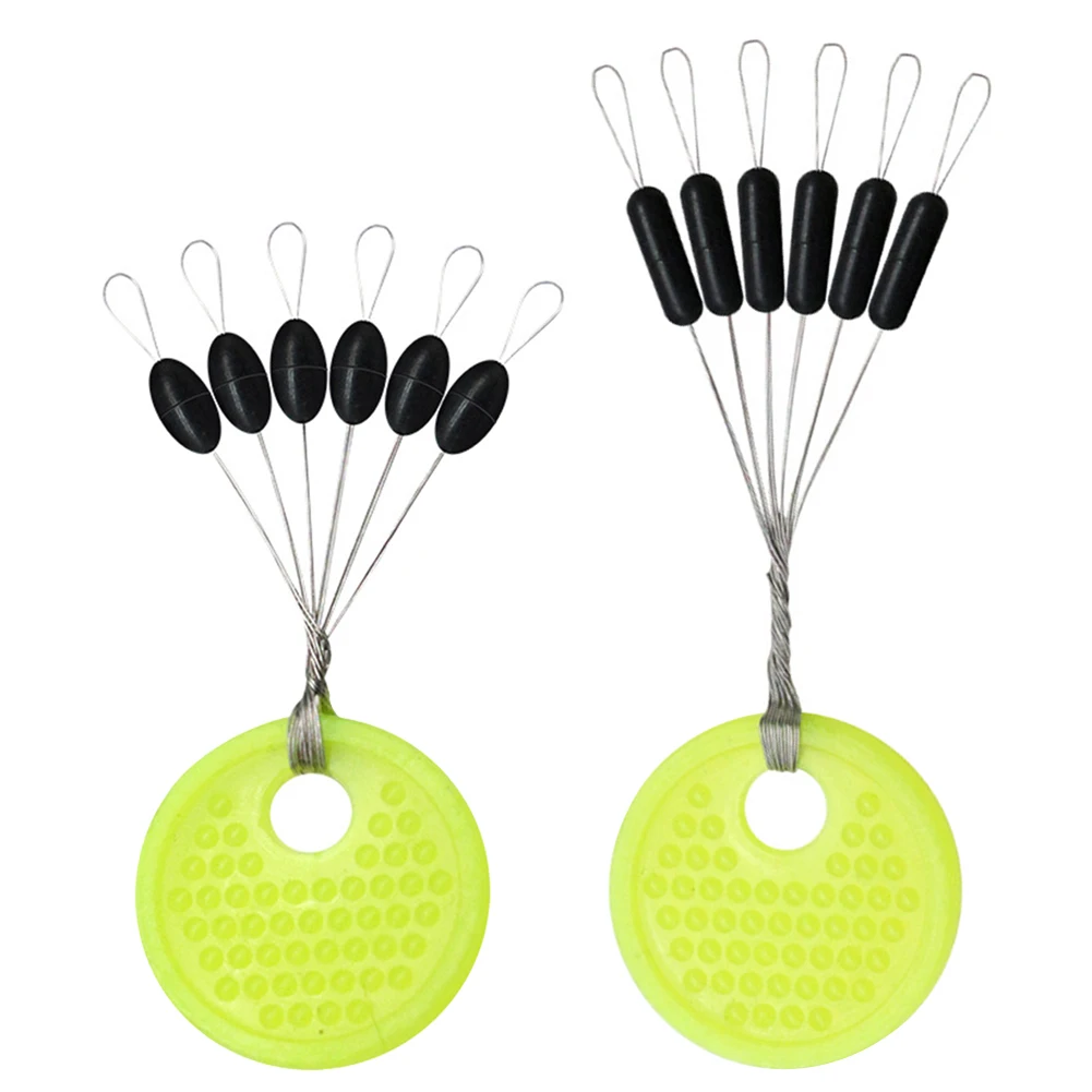 60 pz/set S/M/L Fagioli Spaziale Tappo di Gomma Ovale/Lunghe A Forma di Colonna Linea di Pesca Fagioli Spazziali Pesce Bobber Strumenti