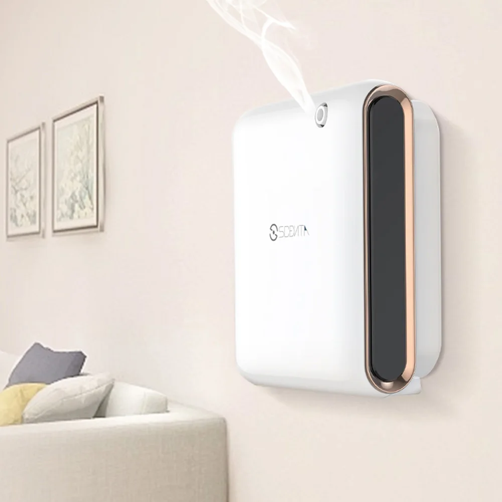 Máquina difusora de aroma sem fio USB elétrica de venda superior SCENTA, nebulizador de aromaterapia montado na parede óleo essencial
