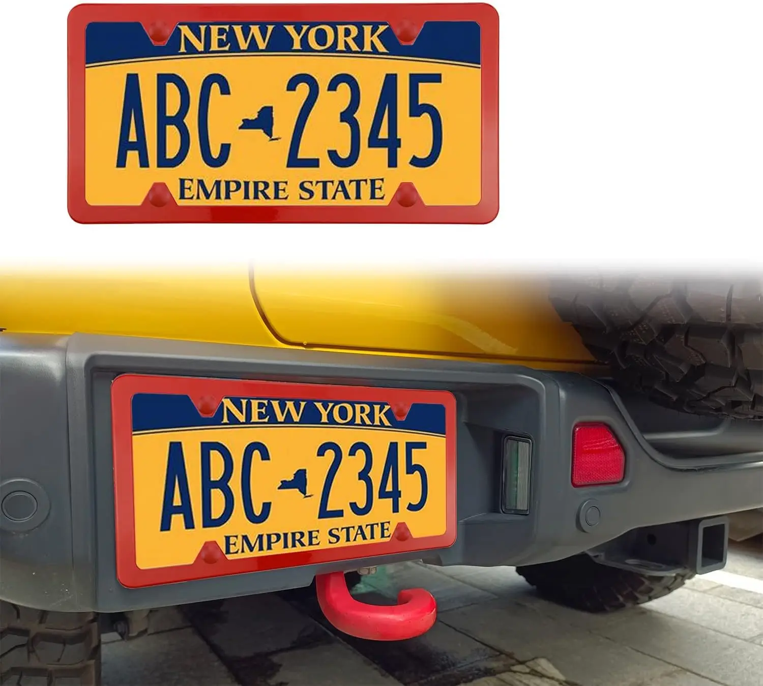 Universal American Moldura Placa com Parafusos, Washer Caps, Number Plate Car, Frame placa inoxidável, 6x1,2 Polegada para Truck Vehicle