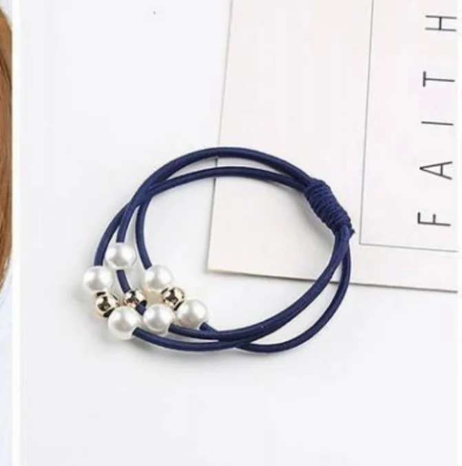 Diadema de perlas multicapa, lazo para el pelo