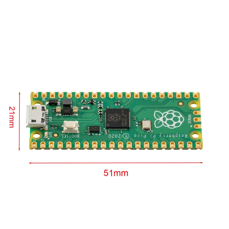 Placa oficial Raspberry Pi Pico RP2040 dual core 264KB ARM microordenador de baja potencia Cortex-M0 + procesador compatible con Python