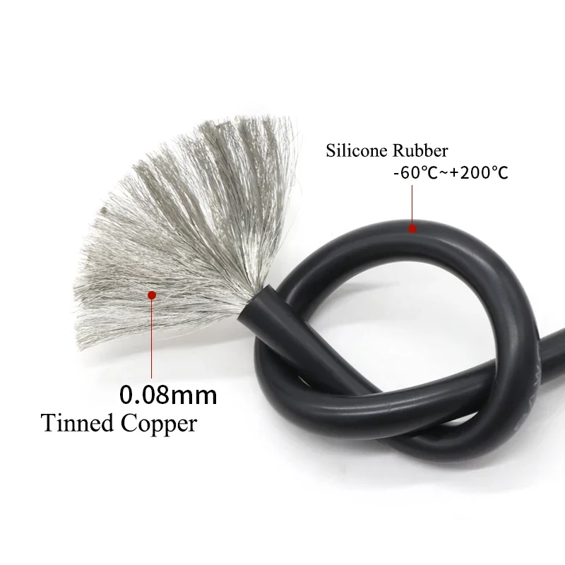 1M/5M Nhiệt Cáp 30 28 26 24 22 20 18 16 15 14 13 12 10 AWG Cực Mềm Dây Silicone Cao Nhiệt Độ Linh Hoạt Đồng