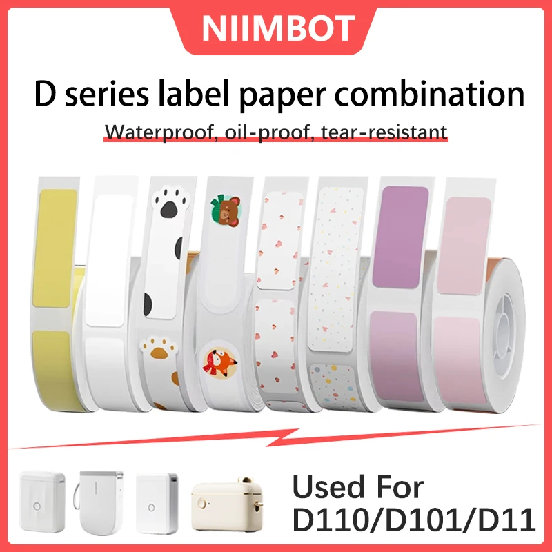 NIIMBOT Carta per etichette Carta autoadesiva Adesivo Rotolo Etichette termiche adesive per Niimbot D110 D11 D101 Mini stampante portatile