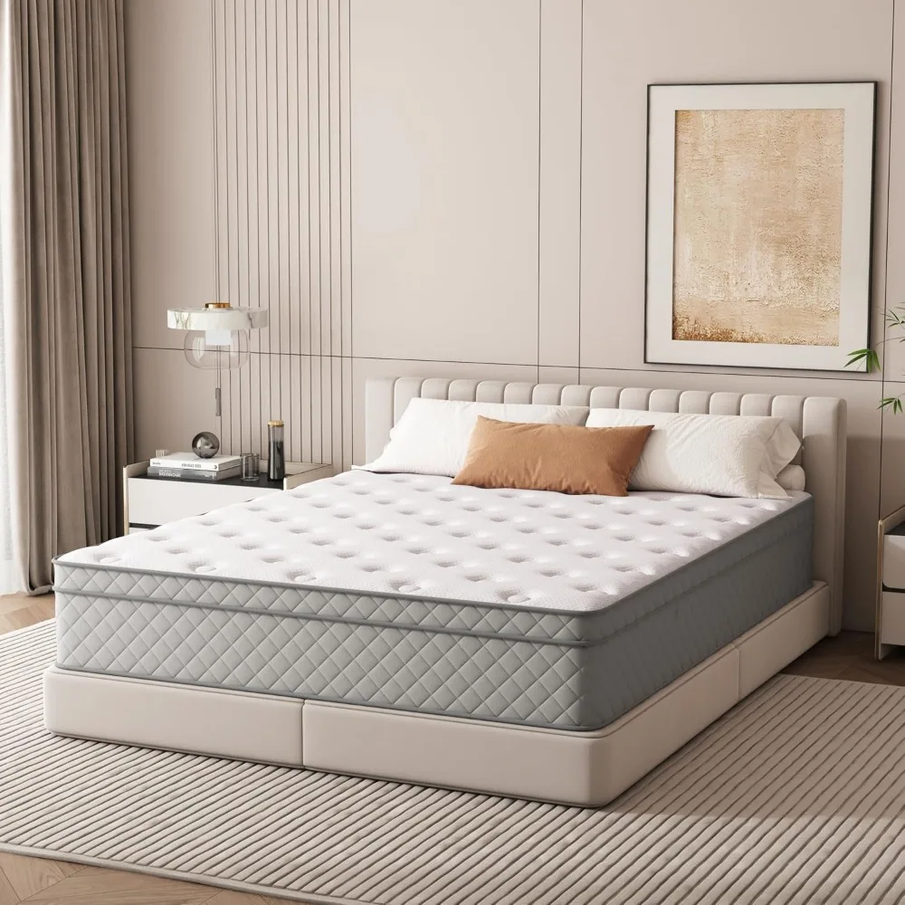 Full Mattress, 12 Inch Cooling-Gel Memory Foam and Pocket Spring Hybrid Mattress, Full Size Mattress in a Box, CertiPUR-US Certi