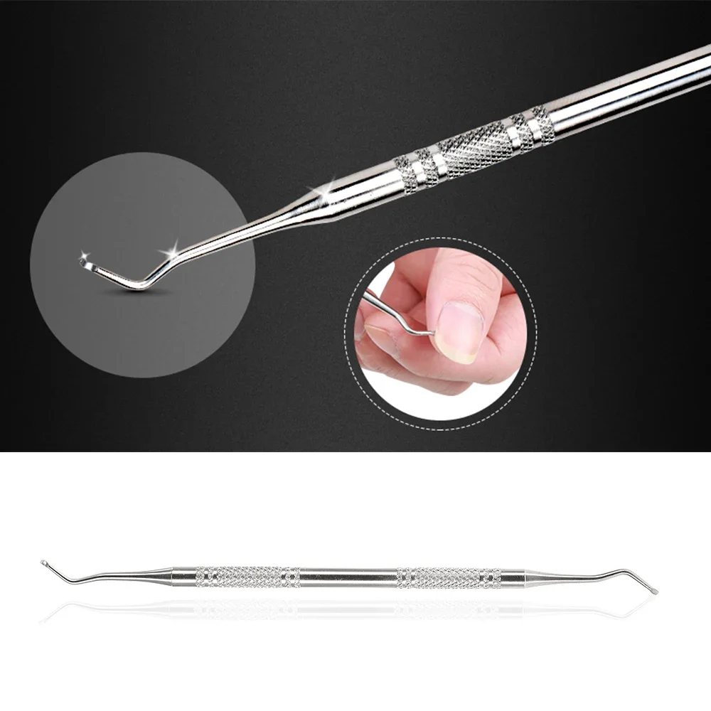 Levantador de corrección de uñas de los pies de acero inoxidable Corrector de uñas encarnadas Lima de doble cara eliminación limpia limpiador de manicura pedicura