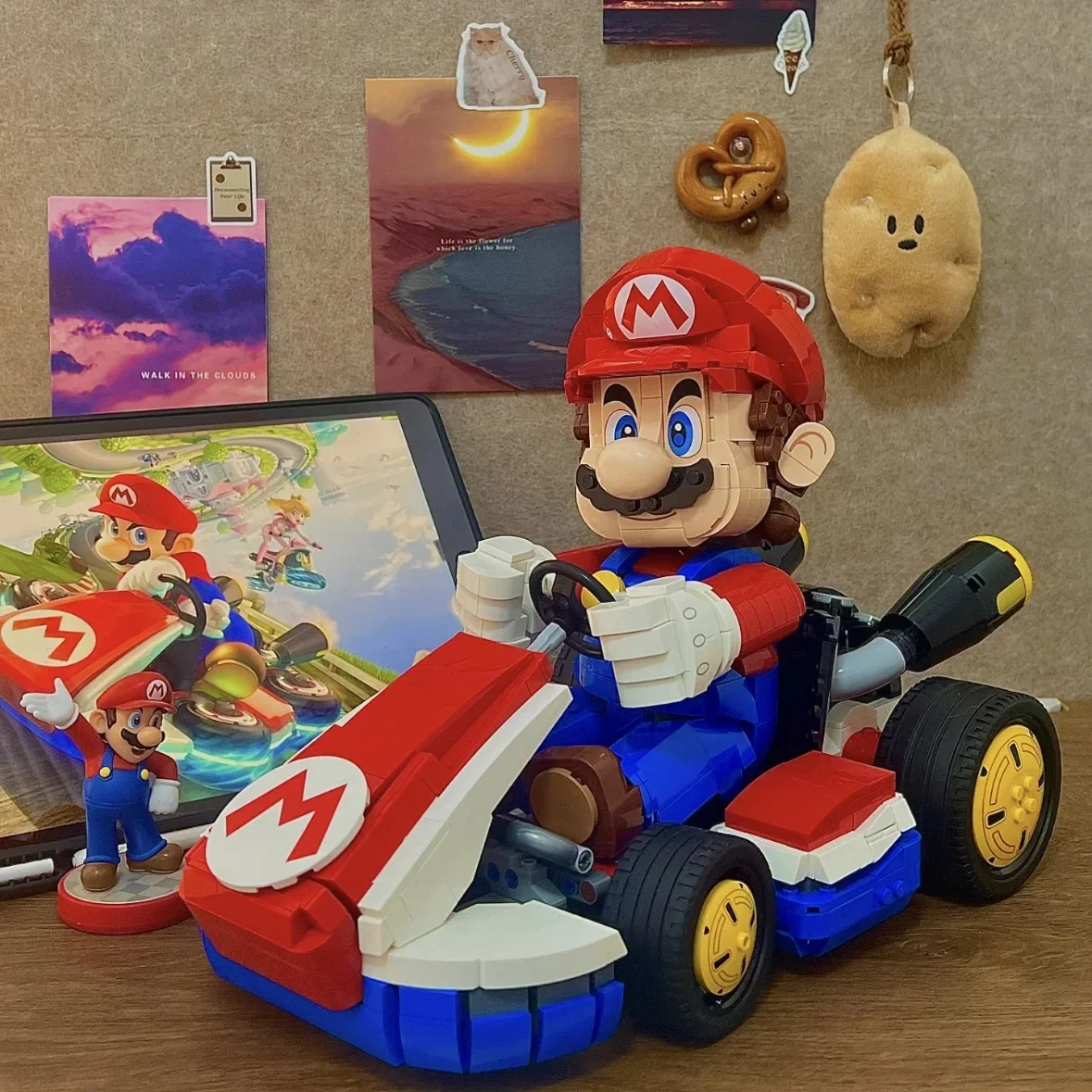 2025NEW Standard Kart Model Building Blocks Classic Game Racing Car Assembly Bricks Toy for Kids Christmas Birthday Gift