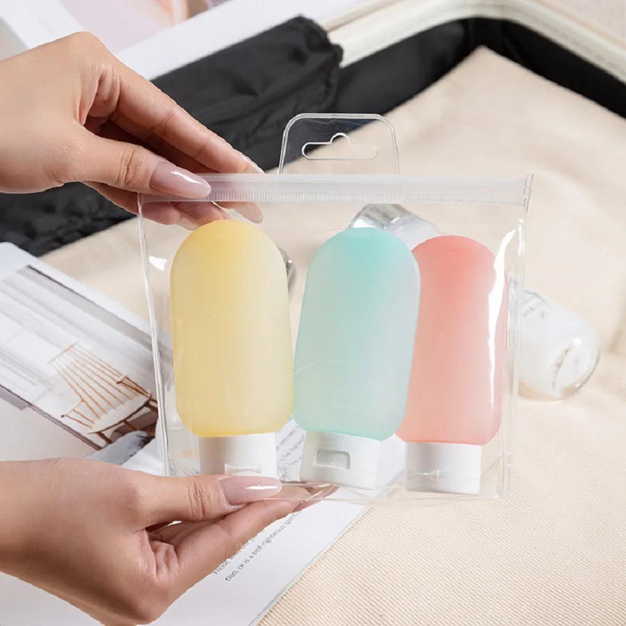 3PCS Travel Dispenser Bottle Shampoo Shower Gel Press Type Large Capacity Cosmetic Lotion Hand Soap Dispenser Bottle