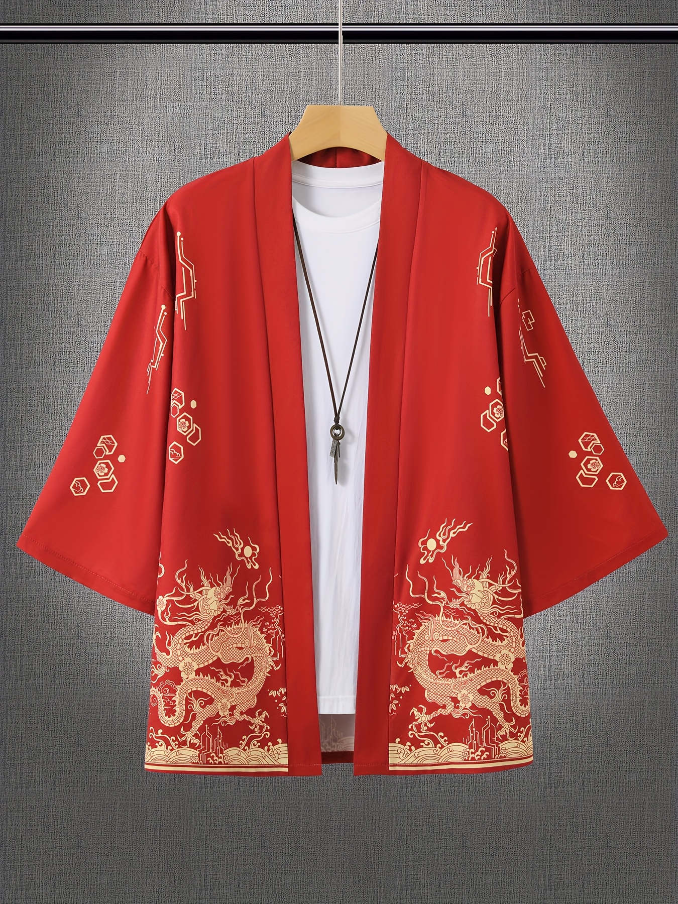 Kimono Unisex con estampado de dragón, cárdigan informal de moda, traje Yukata, ropa informal japonesa, ropa tradicional