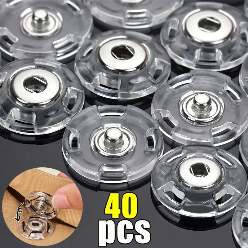 Diy invisível plástico snaps para roupas transparente sem costura fixadores botão durável alternativas para camisas vestidos acessório