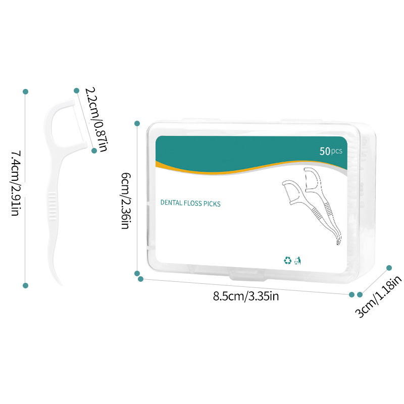 1 box/3 boxes/6 boxes/12 boxes/20 boxes - Fine sliding dental floss stick -50PCS/box - Cleaning interdental gap tool