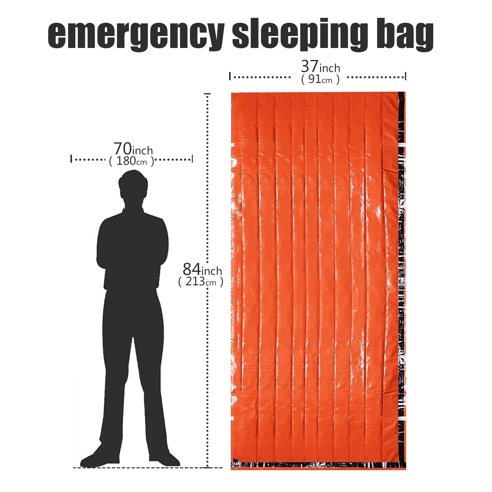 Sacco a pelo portatile impermeabile per sopravvivenza di emergenza Edc esterno Attrezzatura da campeggio Sacco termico Kit di salvataggio di primo soccorso Coperta in Mylar