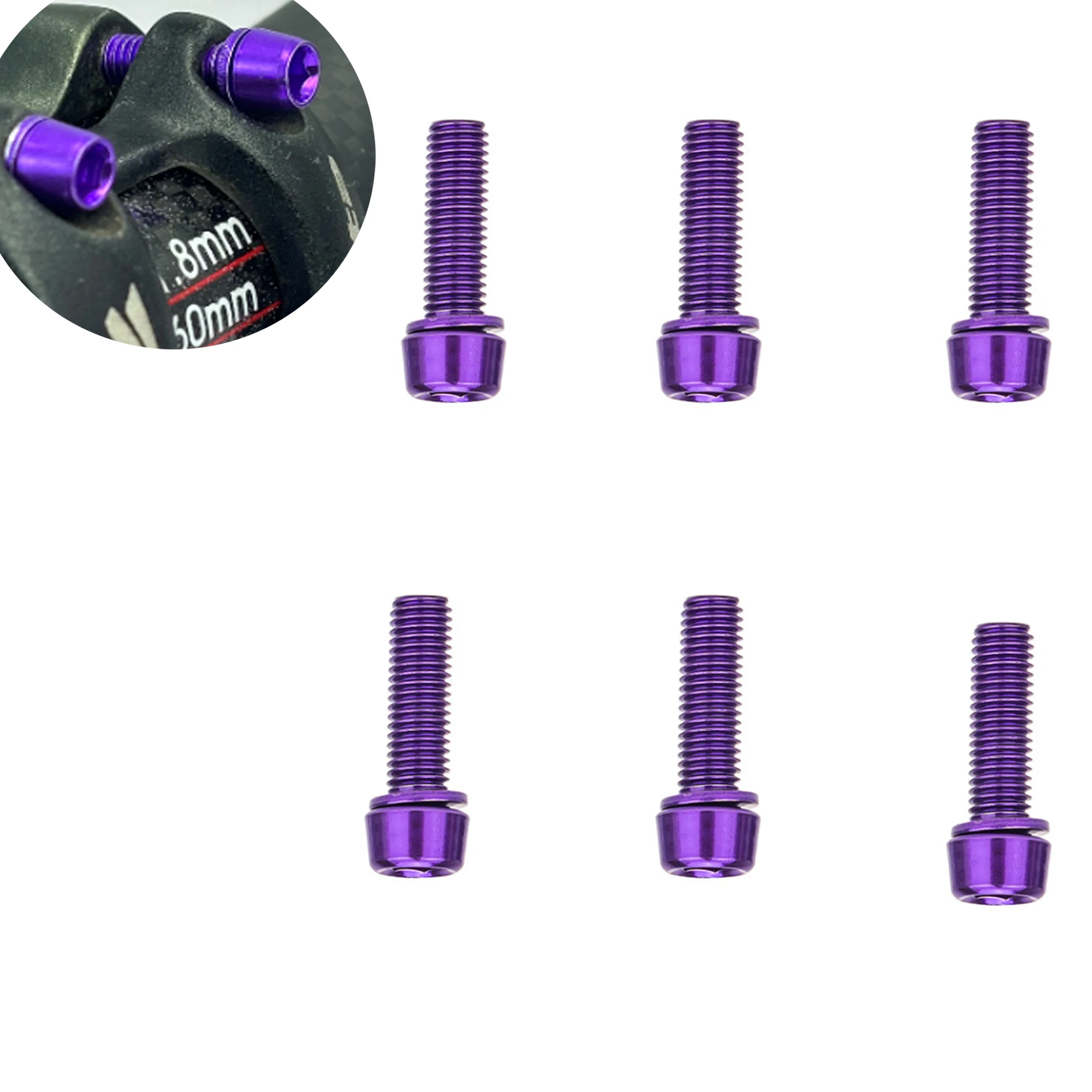 6PCS Fahrrad Vorbau M5 Legierung Stahl Schrauben, Fahrrad Vorbau Schrauben Schrauben, M5 * 18mm Stahl Schrauben für Fahrrad Aktualisierung