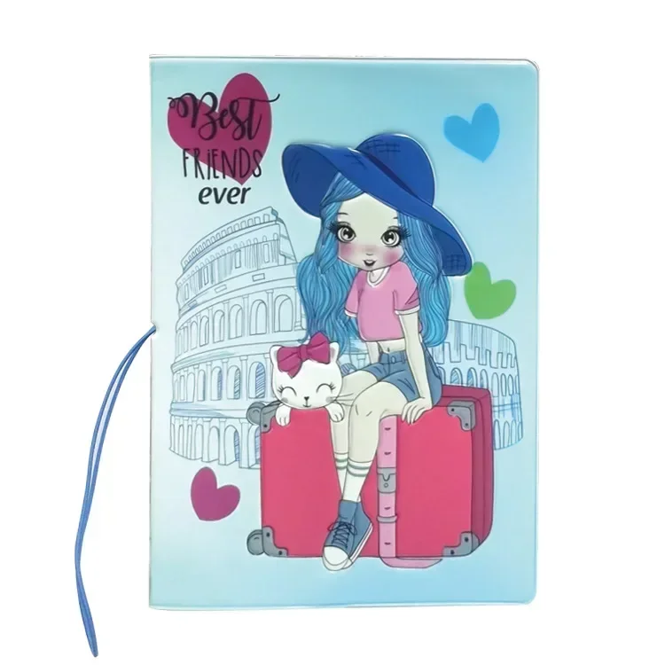 Funda para pasaporte de viaje, tarjeteros, tarjeteros, cartera, bolsas, funda para pasaporte, dibujos animados, cuero PU para mujer