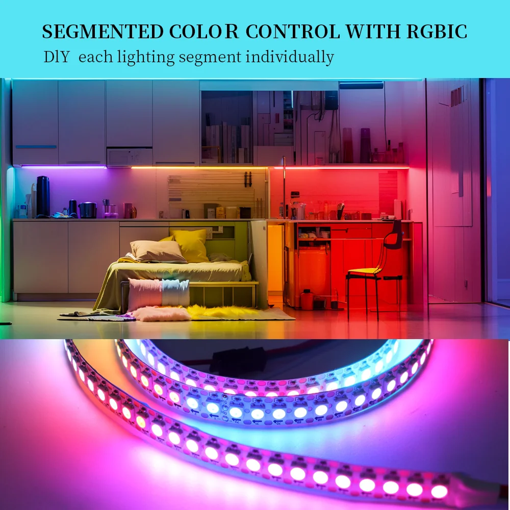 WS2812B Smart RGB Dây Đèn LED WS2812 Riêng Lẻ Addressable Đèn LED 30/60/144 Đèn LED Màu Đen/Trắng PCB chống Thấm Nước IP30/65/67 DC5V