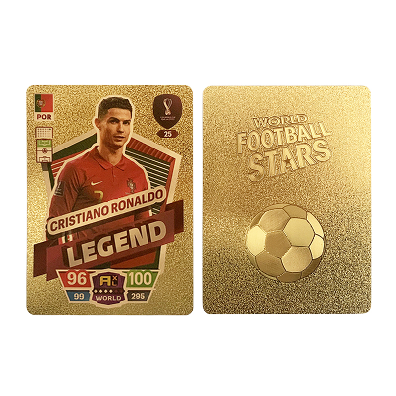 World Football Stars 27/55 ชิ้น Limited Edition Gold การ์ดพลาสติกวัสดุฟุตบอลของเล่นการ์ดพัดลมเด็กของขวัญ Pack