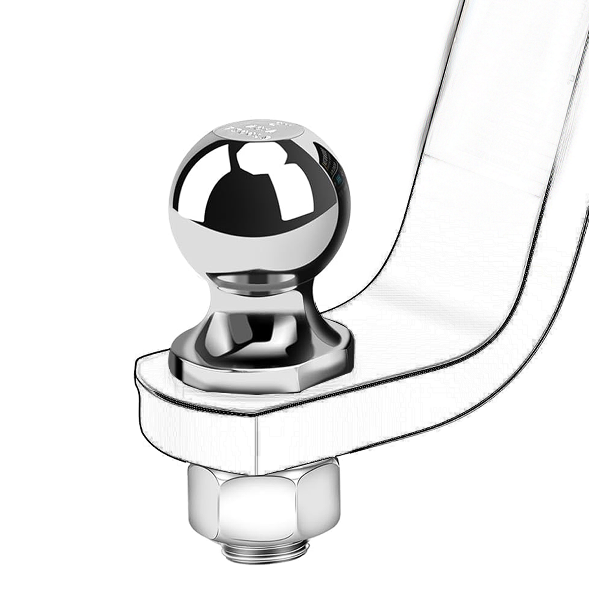 ATV UTV Balhoofd Trekhaak Duurzame Bumper Vervanging Koppeling Trailer Deel Tow Ball Voor Kampeerders Boot Trailers 1-7/8 "2000LB