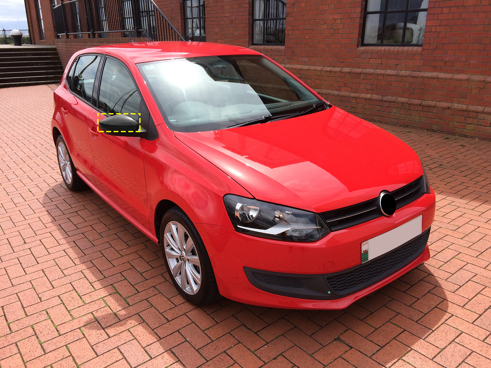 光沢のある黒いドアミラーカバー,VWポロ6r 2009-2018 up 2016