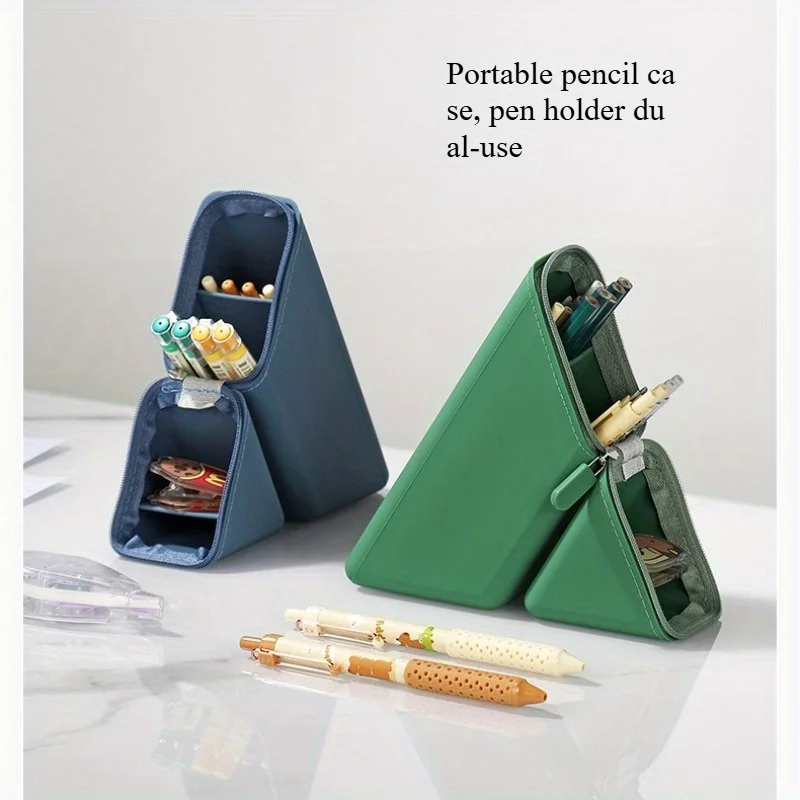 Elegante portalápices de silicona, organizador de escritorio plegable para oficina y estudio, taza de papelería multiusos, regalo perfecto para estudiantes