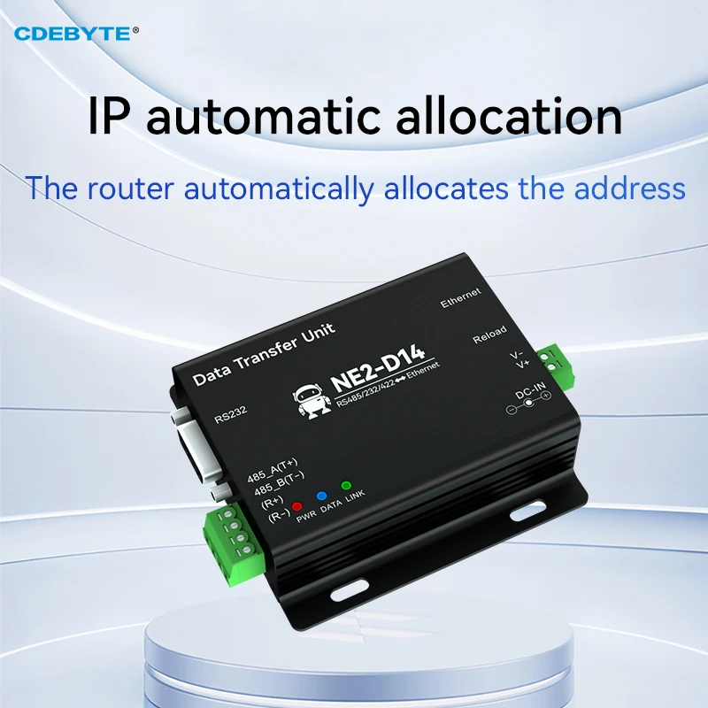 RS485/RS232/RS422 zu Ethernet Serial Server DC8-28V Modbus TCP zu RTU MQTT Zwei-Wege-Sockel Link CDEBYTE NE2-D14 AT Command