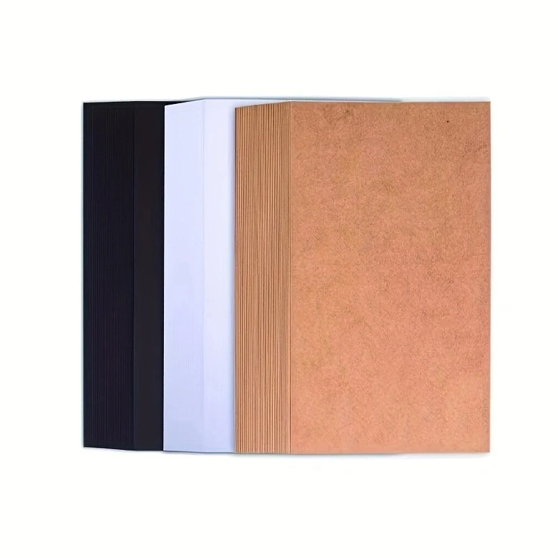 20 fogli A4 Marrone Kraft/Nero/Bianco Cartoncino 8,26 x 11,7 pollici, 250 g/m2 Cartoncino bianco Carta Artigianato fai-da-te Creazione di biglietti d'invito