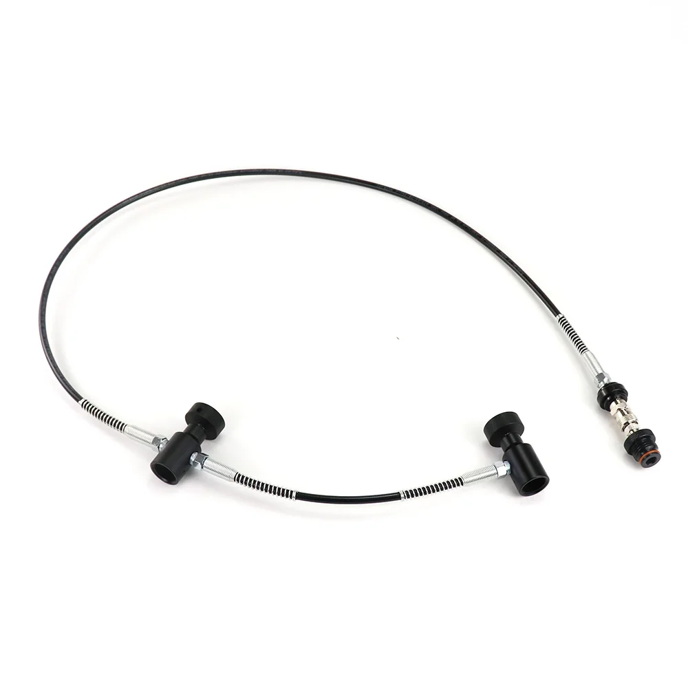 Double Tank Remote Line Straight Hose 37Inch+10Inch Fit Paintball Cylinder With Slide Check Quick Disconnect