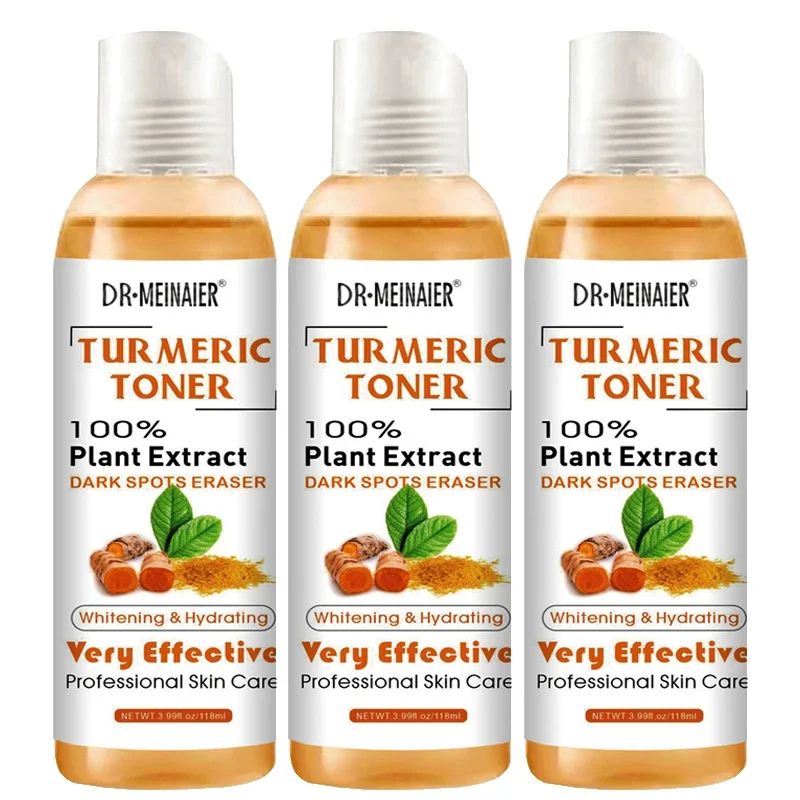 3 pçs clareamento cúrcuma toner iluminando rosto soro corretor escuro hidratante vitamina c gengibre essência cosméticos coreanos