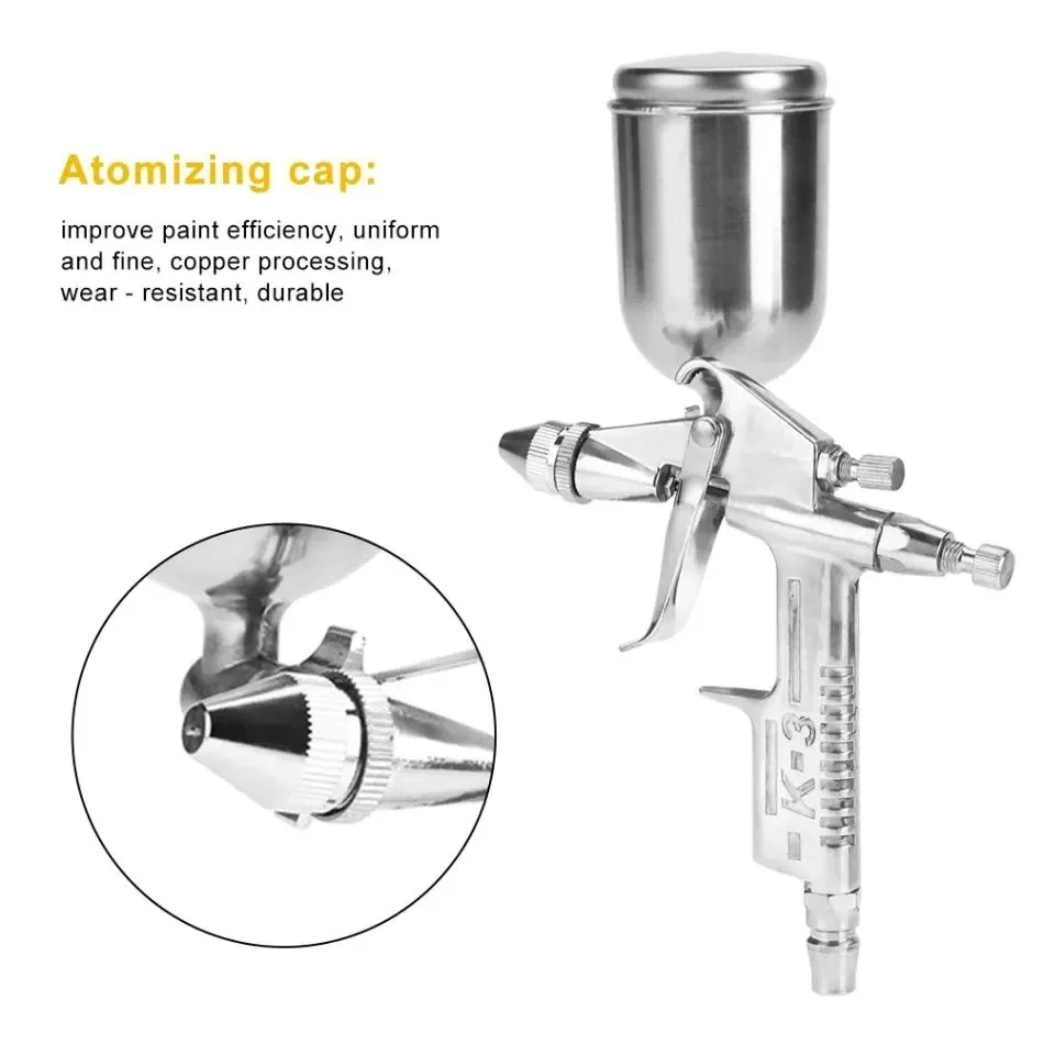 Mini pistola pulverizadora neumática con boquilla de 125ml y 0,5mm para reparación de pintura de automóviles
