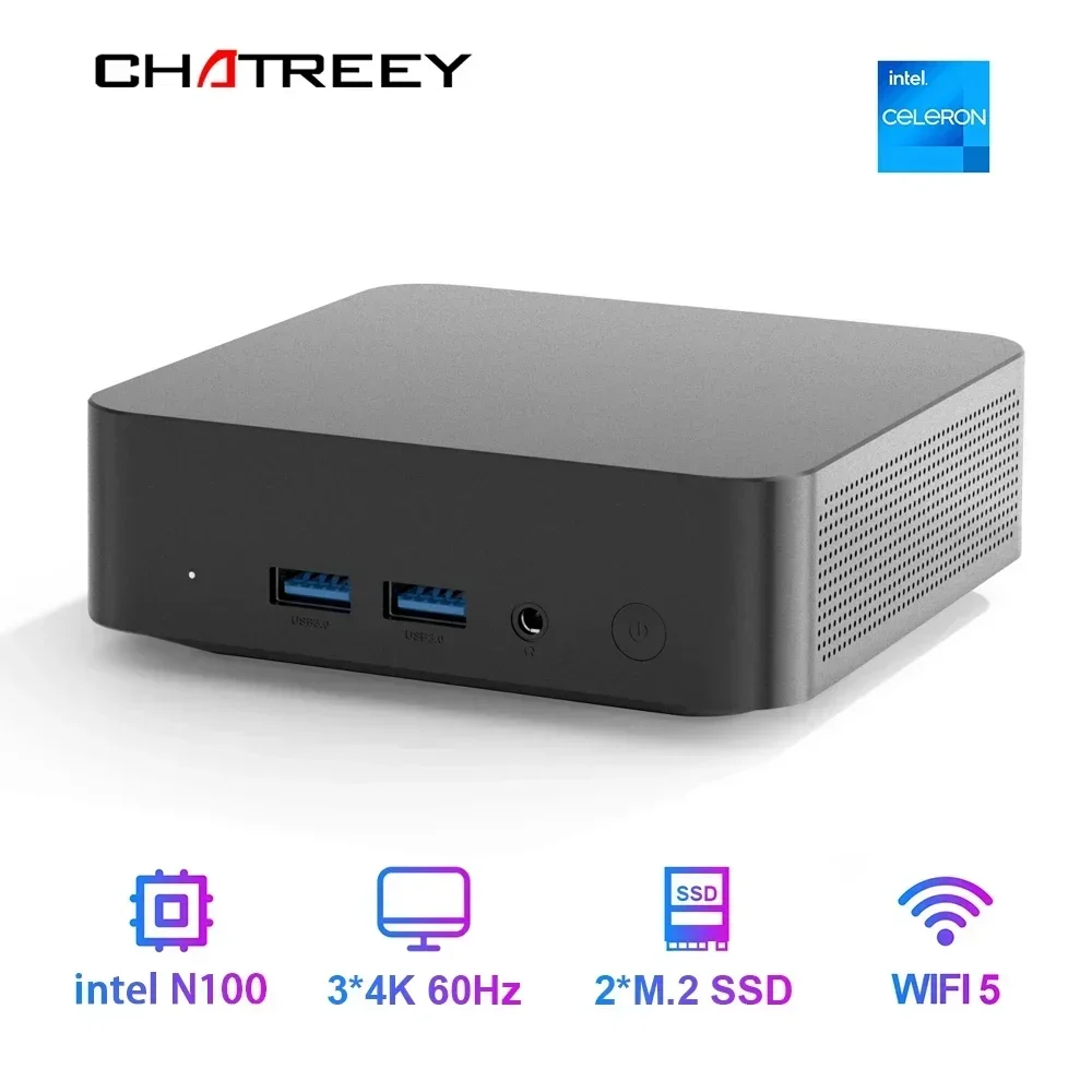 ミニPC IntelAlder Lake N100,超小型ポケットコンピューター,Windows 11,デュアルSSD,フル機能,Type-C, 4K, 60Hz, RGB出力
