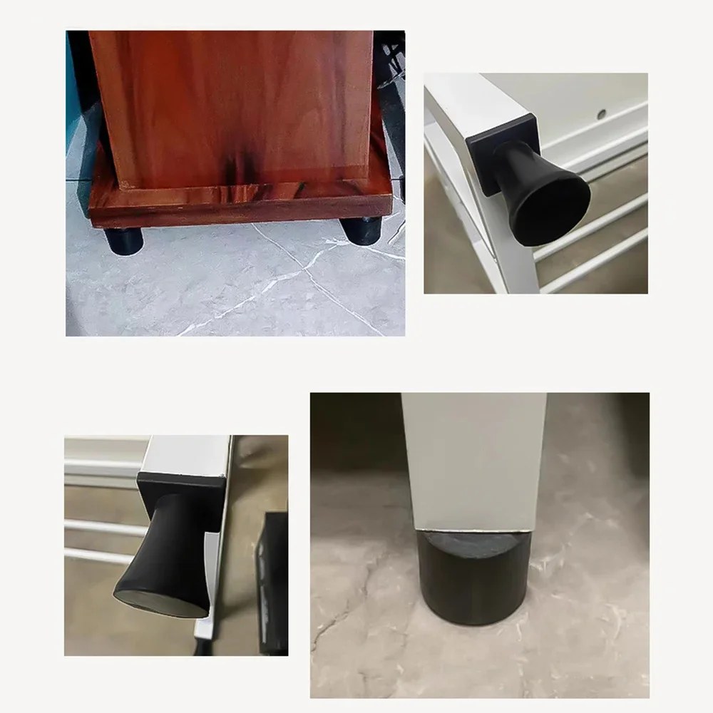 4 pçs m6 m8 borracha ajustável pés almofada com parafuso cadeira de mesa balck nivelamento pé almofada móveis perna anti-choque protecti