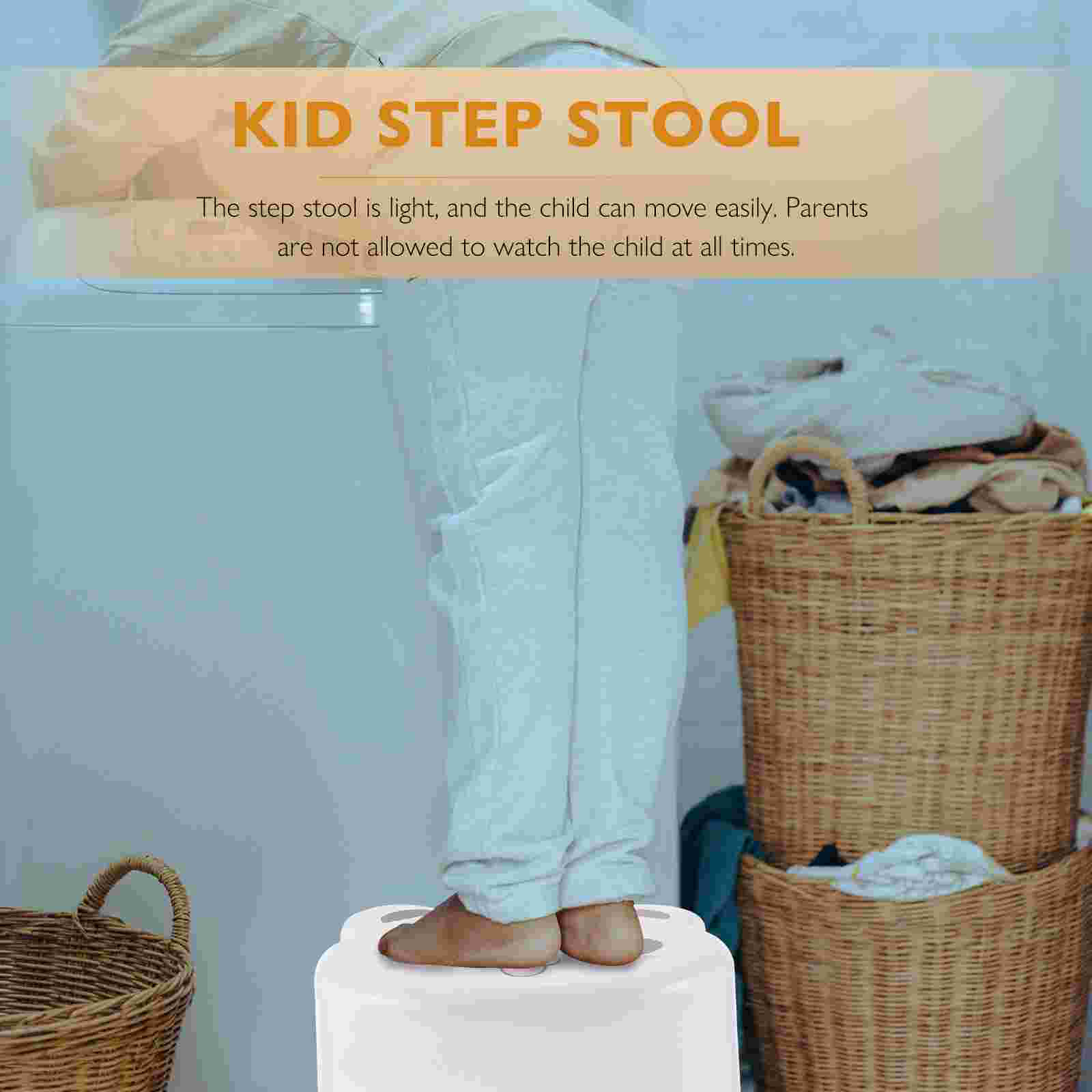 Taburete de plástico de dibujos animados para niños pequeños, taburetes de aprendizaje para pies, Color brillante