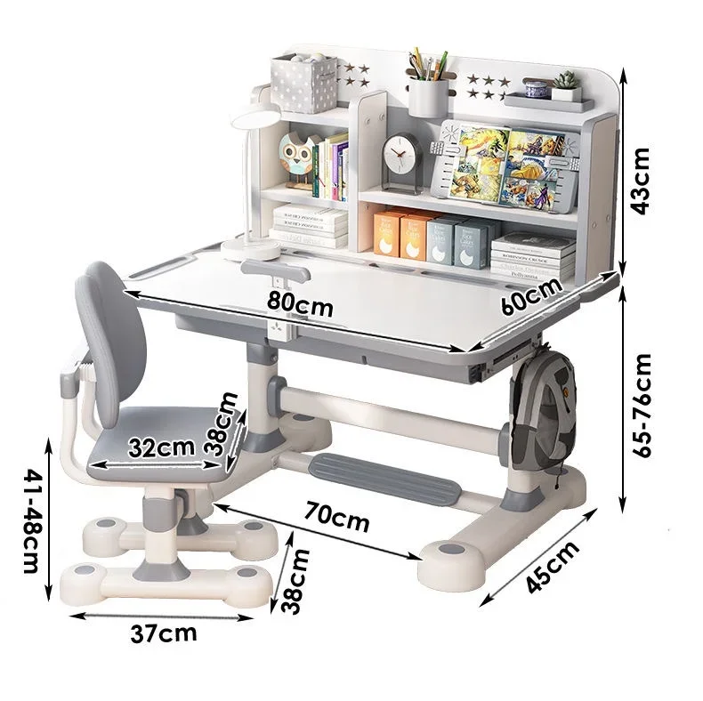 Haushalts-Studentenschreibtisch und Stuhl-Set, höhenverstellbar, ergonomischer Schreibtisch für Kinder