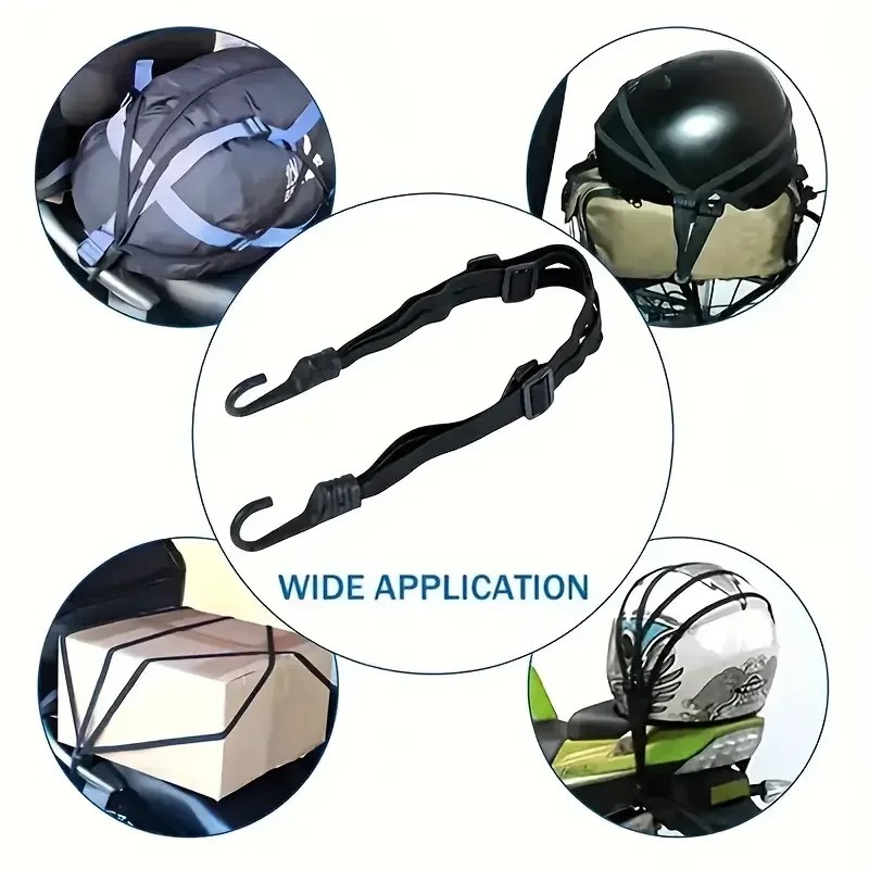 1pc motocicleta mala elástica com gancho de segurança-capacete versátil malha transporte de engrenagem durável e elegante para viagens diárias