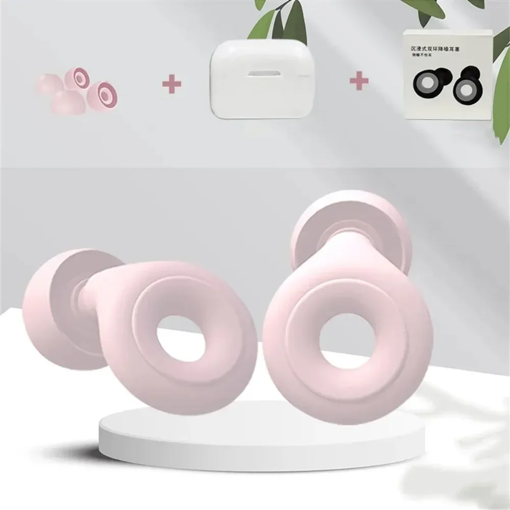 1 paio di tappi per le orecchie in morbido silicone per il sonno, riduzione del rumore, cuffie antirumore impermeabili riutilizzabili per la protezione del nuoto da viaggio