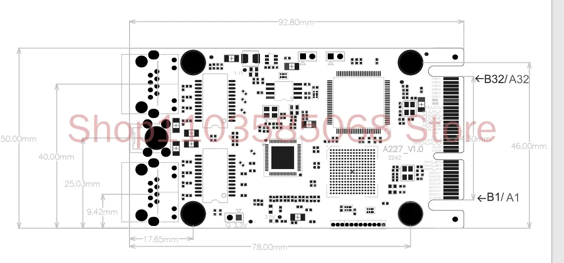 Módulo de transmisión de red de Audio AES67 DT 32X32, A227